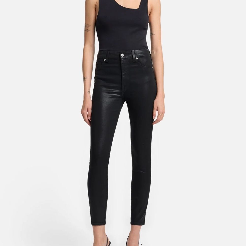 7 For All Mankind The High-Waisted-Ankle Skinny Women's Black Jeans